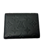 Louis Vuitton Monogram Shadow Victor Wallet Trifold Compact Noir Black