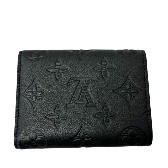 Louis Vuitton Monogram Shadow Victor Wallet Trifold Compact Noir Black