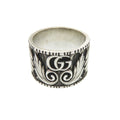 Gucci Double Leaf Motif 925 Sterling Silver Ring