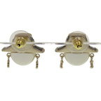 Chanel CC Logo Doll Earrings Faux Pearl Metal Gold