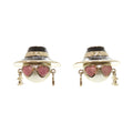 Chanel CC Logo Doll Earrings Faux Pearl Metal Gold