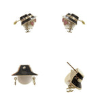 Chanel CC Logo Doll Earrings Faux Pearl Metal Gold