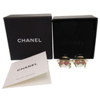 Chanel CC Logo Doll Earrings Faux Pearl Metal Gold