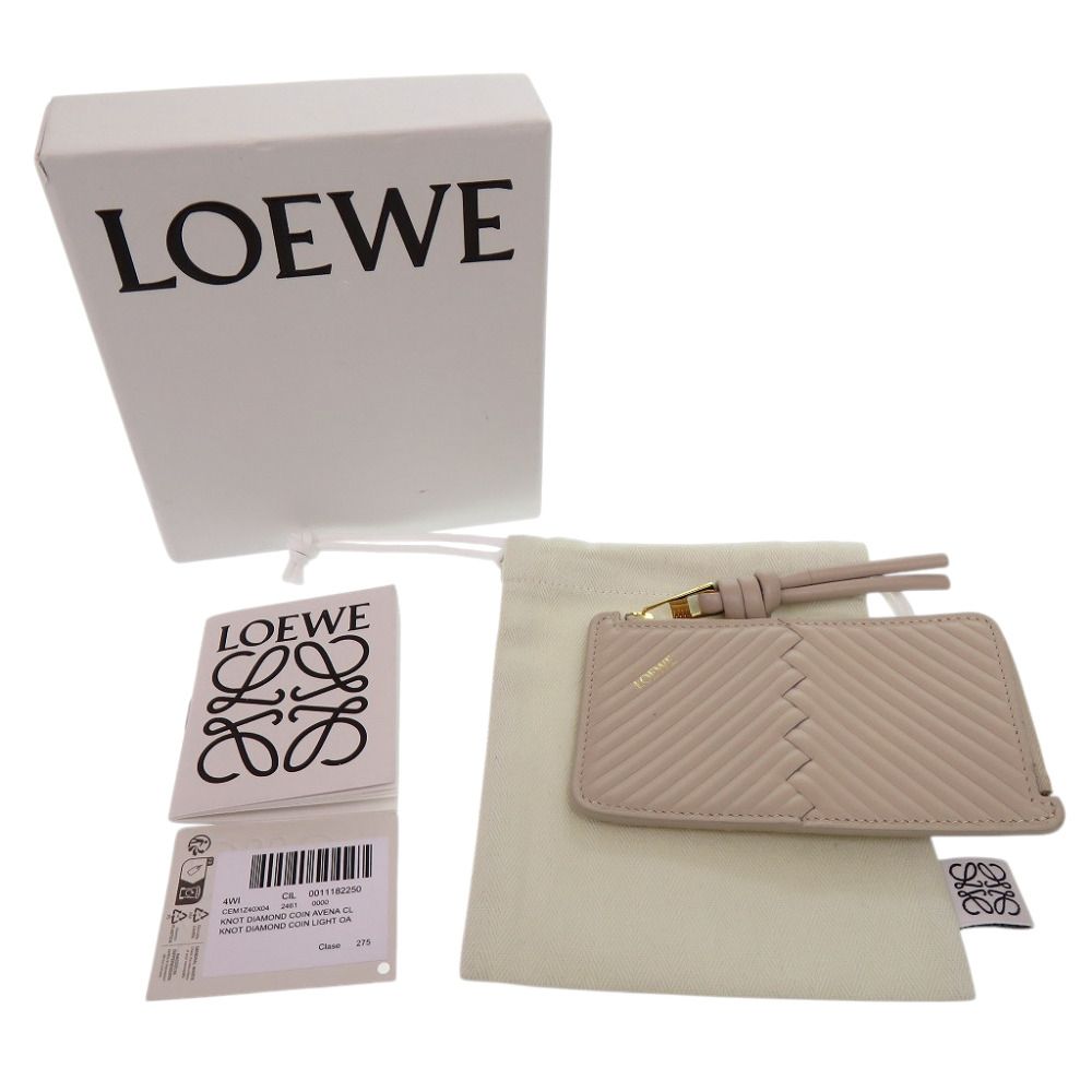 Loewe Knot Fragment Case Coin Leather Beige