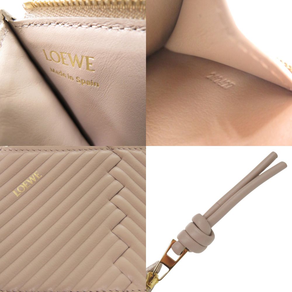 Loewe Knot Fragment Case Coin Leather Beige