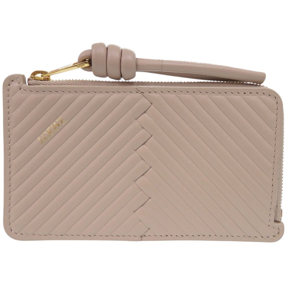 Loewe Knot Fragment Case Coin Leather Beige