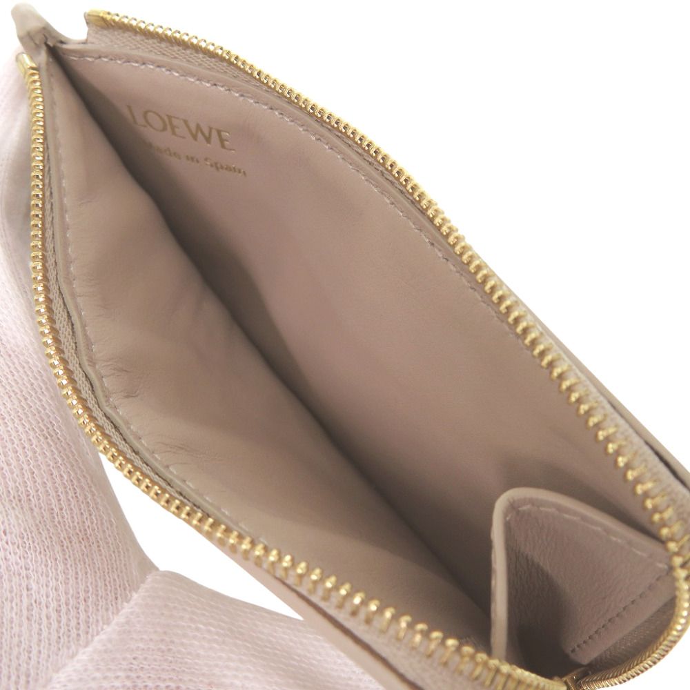 Loewe Knot Fragment Case Coin Leather Beige
