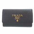 Prada Saffiano Leather Black Quadruple Strand Key Case Key Holder