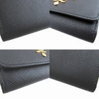 Prada Saffiano Leather Black Quadruple Strand Key Case Key Holder
