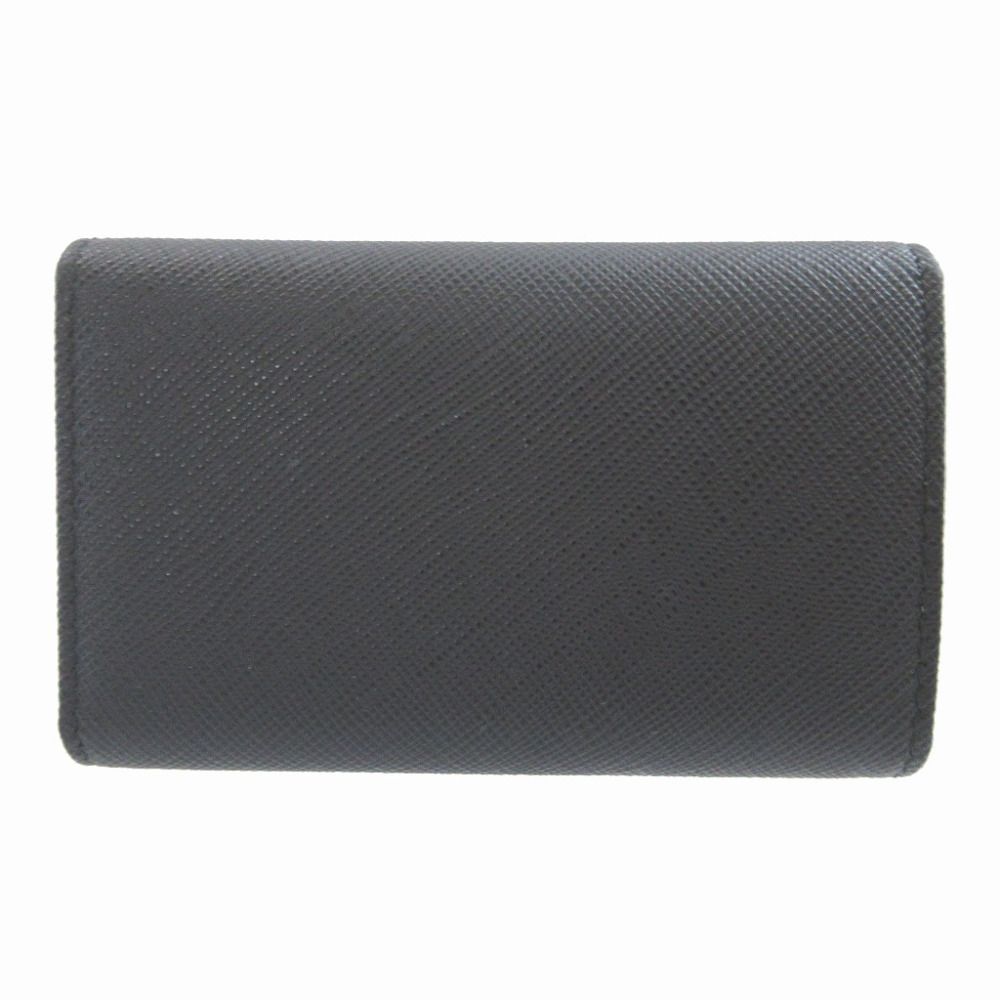 Prada Saffiano Leather Black Quadruple Strand Key Case Key Holder