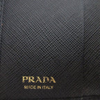 Prada Saffiano Leather Black Quadruple Strand Key Case Key Holder