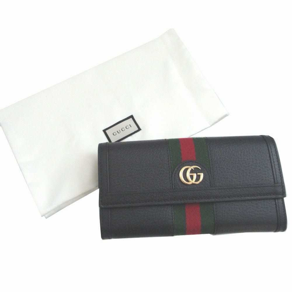 Gucci Sherry Ophidia Leather Black Bifold Wallet
