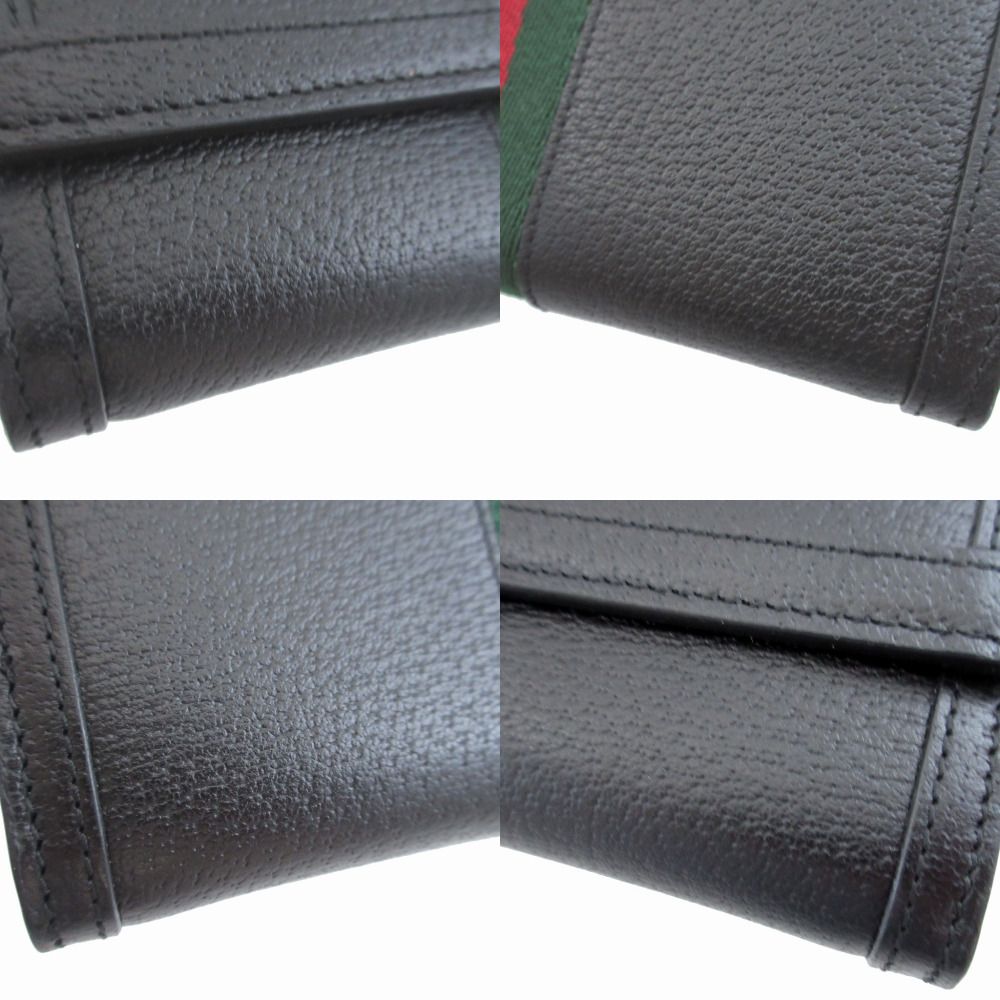 Gucci Sherry Ophidia Leather Black Bifold Wallet