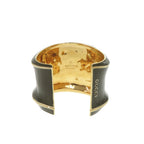 Gucci Wide Bangle Metal Khaki Green Gold Bracelet