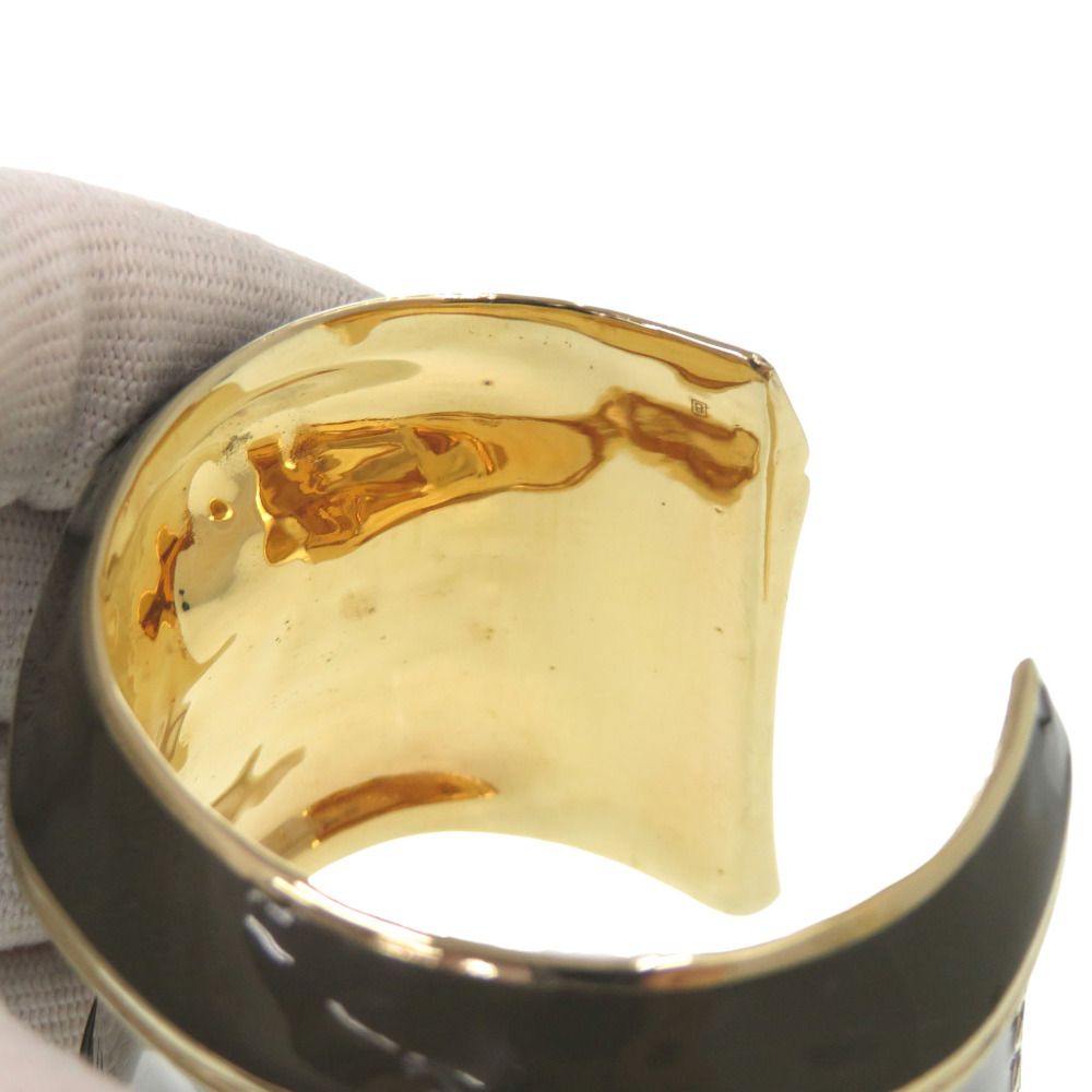 Gucci Wide Bangle Metal Khaki Green Gold Bracelet