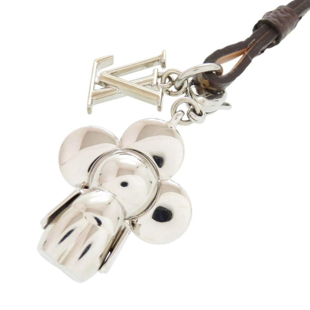 Louis Vuitton Bag Charm Mini Vivienne Strass Metal Silver Brown Key Holder