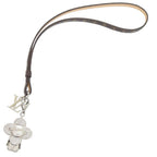 Louis Vuitton Bag Charm Mini Vivienne Strass Metal Silver Brown Key Holder