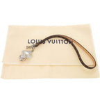 Louis Vuitton Bag Charm Mini Vivienne Strass Metal Silver Brown Key Holder
