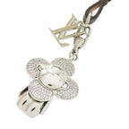 Louis Vuitton Bag Charm Mini Vivienne Strass Metal Silver Brown Key Holder