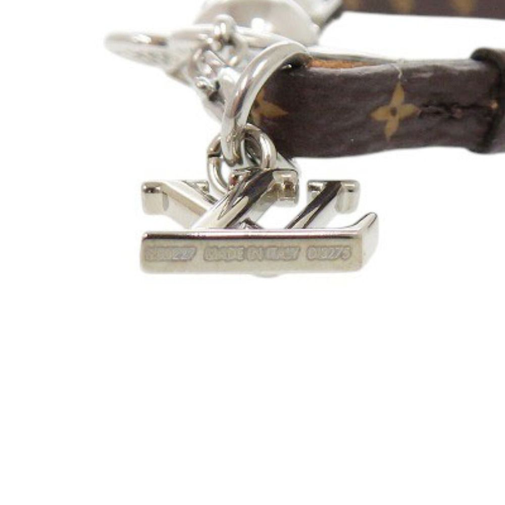 Louis Vuitton Bag Charm Mini Vivienne Strass Metal Silver Brown Key Holder