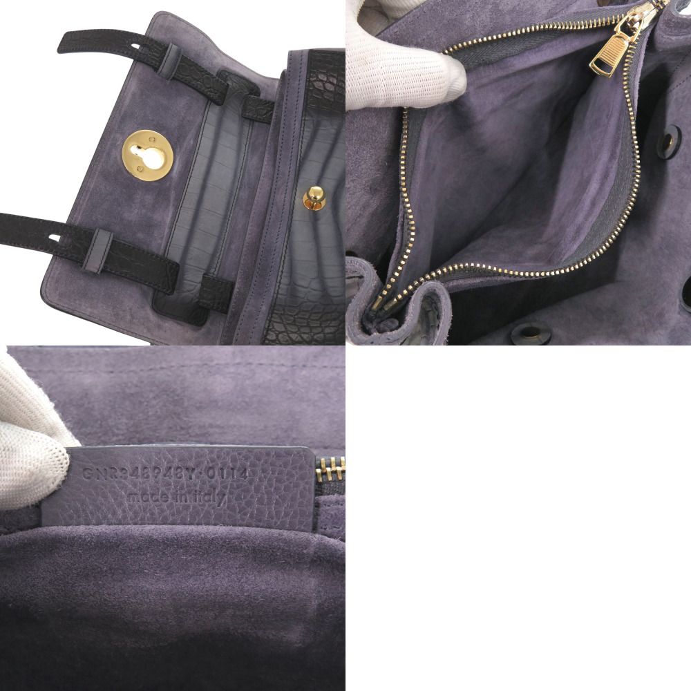 Saint Laurent Muse to Embossed Leather Gray Handbag