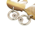 Hermes Cheval Horse Buffalo Horn Brown Earrings