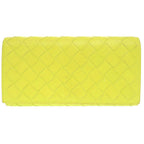 Bottega Veneta Intrecciato Leather Yellow Green Wallet