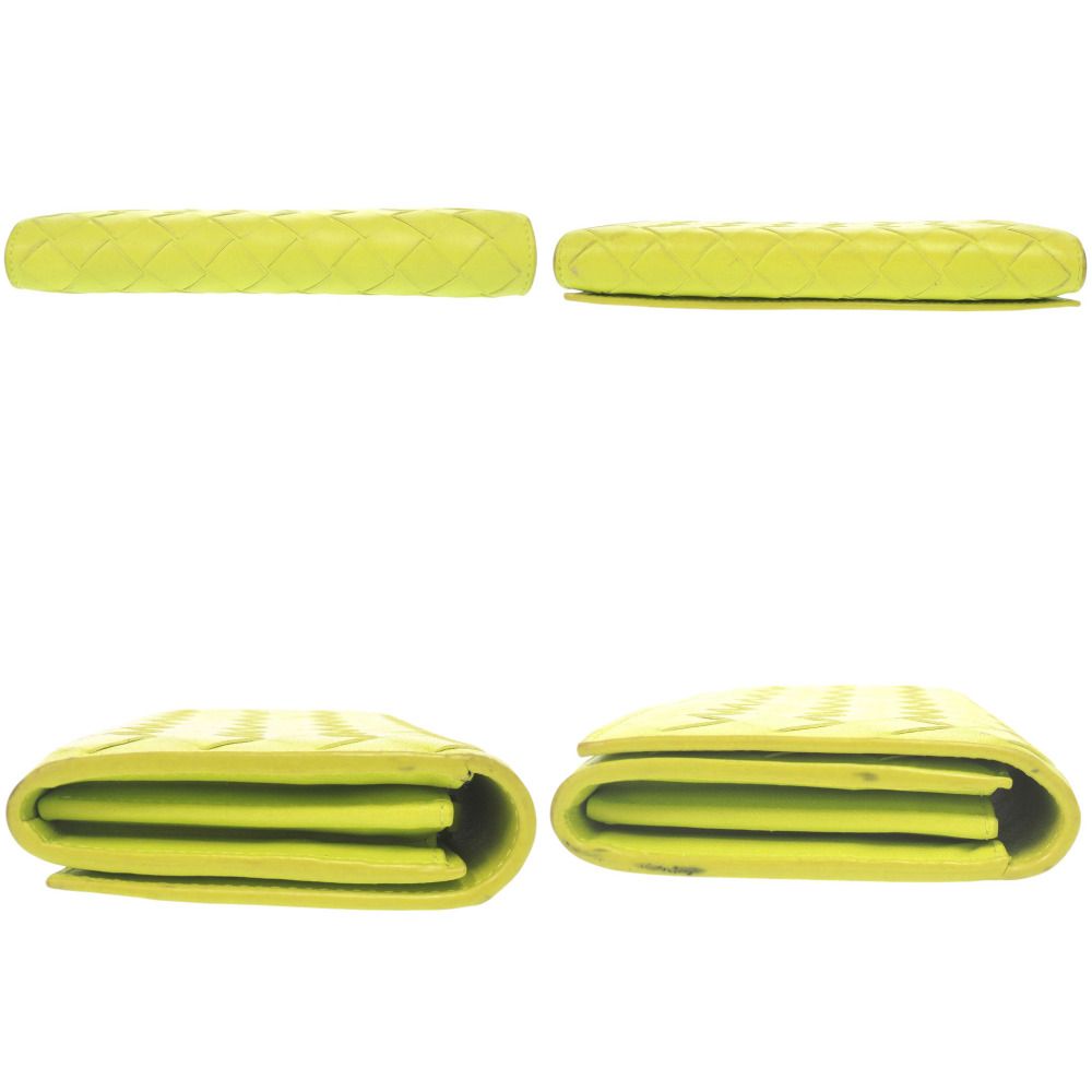 Bottega Veneta Intrecciato Leather Yellow Green Wallet