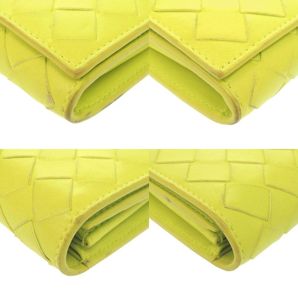 Bottega Veneta Intrecciato Leather Yellow Green Wallet