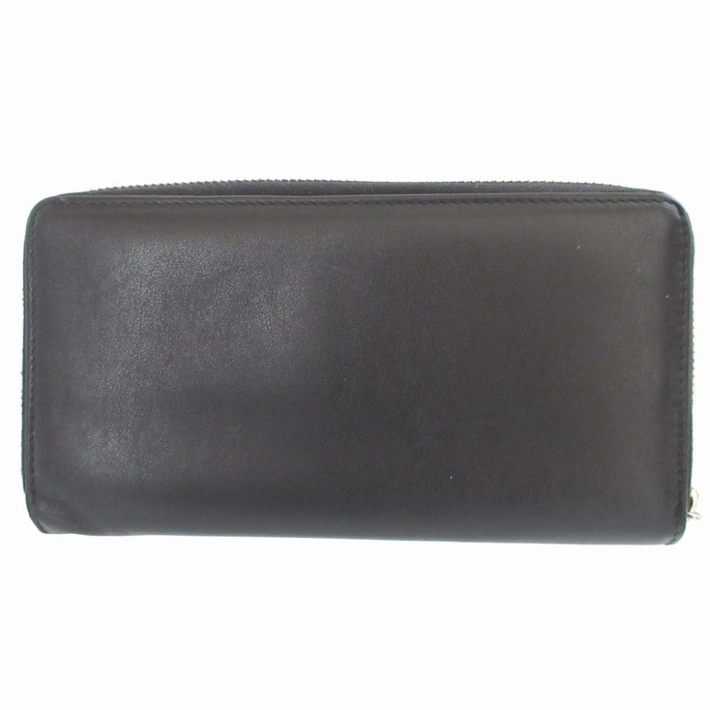 Gucci Blade Embroidery Leather Black Zip Around Wallet