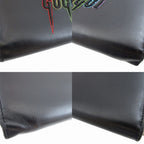 Gucci Blade Embroidery Leather Black Zip Around Wallet