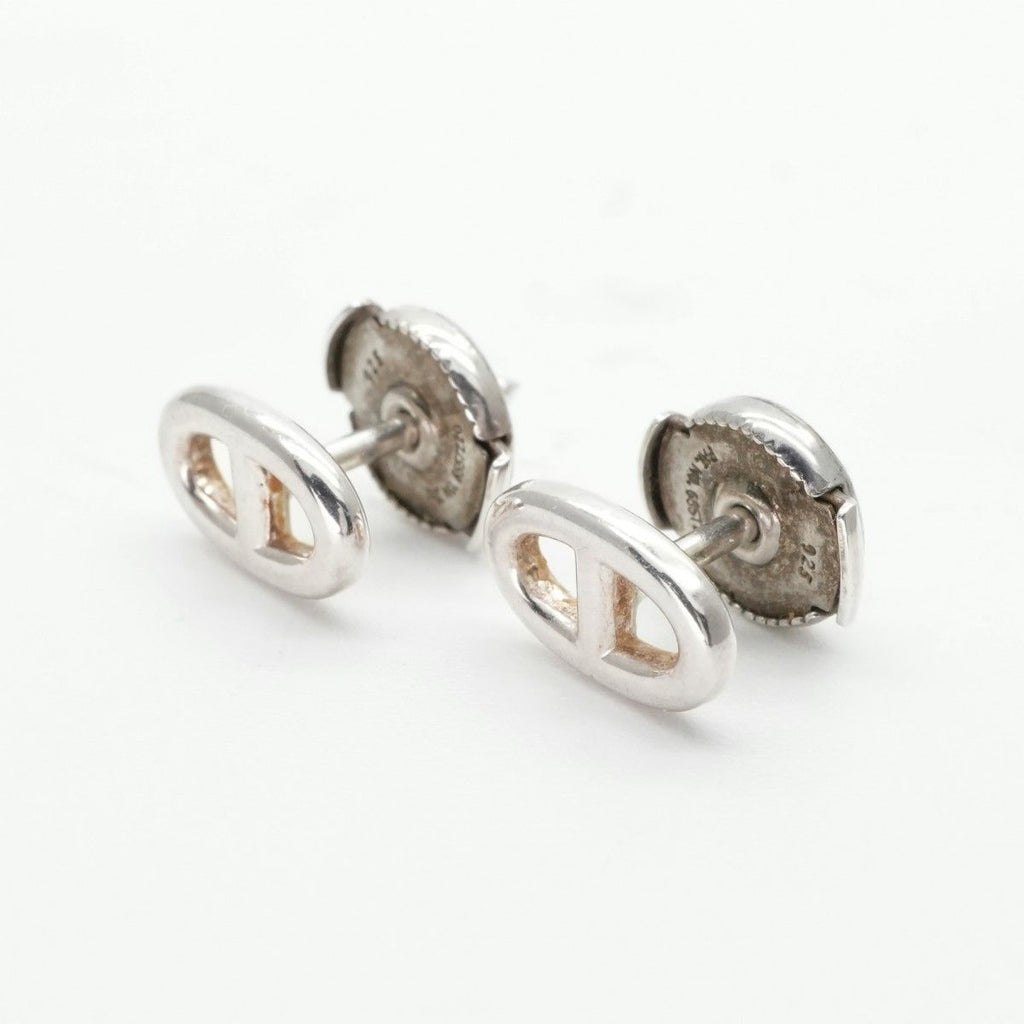 Hermes Chaine D'ancre Earrings 925 Sterling Silver