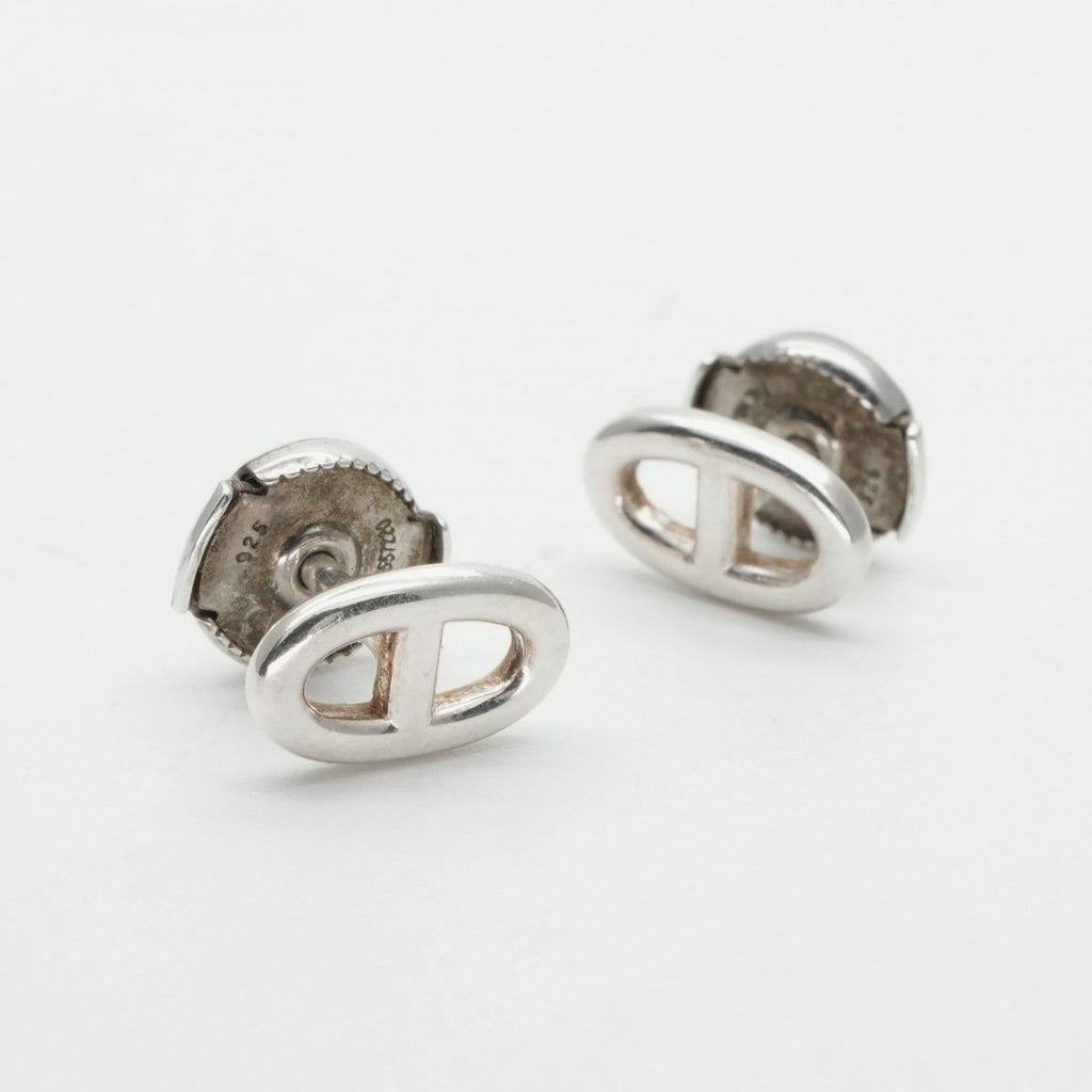 Hermes Chaine D'ancre Earrings 925 Sterling Silver