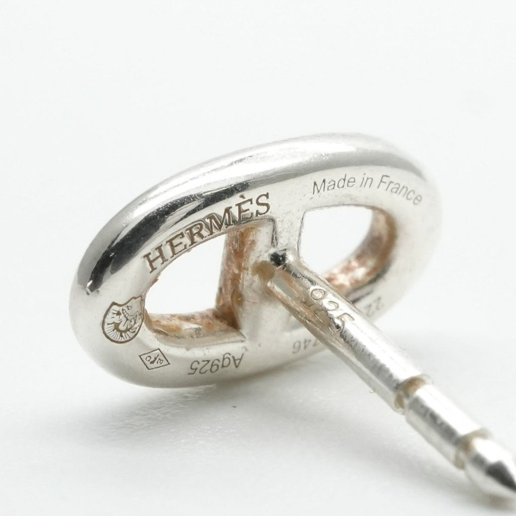 Hermes Chaine D'ancre Earrings 925 Sterling Silver