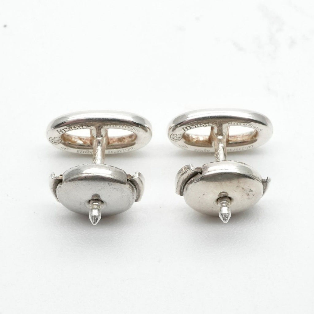 Hermes Chaine D'ancre Earrings 925 Sterling Silver