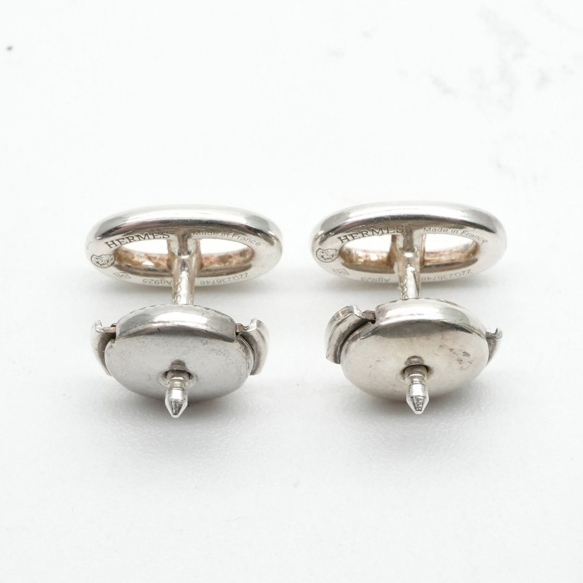 Hermes Chaine D'ancre Earrings 925 Sterling Silver