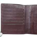 Loewe Bifold Wallet Blue Brown Anagram Canvas Leather Logo All Over Pattern Hook