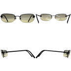 Chanel Sunglasses Black Gradient CC Logo Side Metal Acetate Eyewear Square Lens