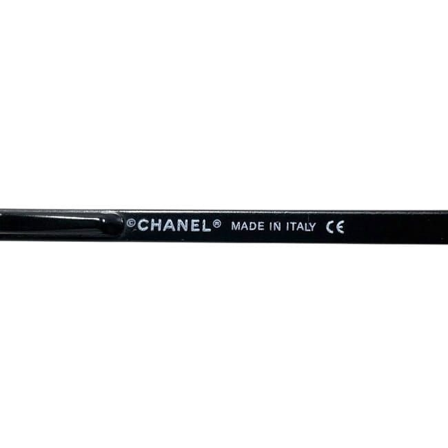 Chanel Sunglasses Black Gradient CC Logo Side Metal Acetate Eyewear Square Lens