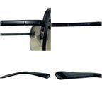 Chanel Sunglasses Black Gradient CC Logo Side Metal Acetate Eyewear Square Lens