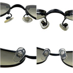 Chanel Sunglasses Black Gradient CC Logo Side Metal Acetate Eyewear Square Lens