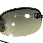 Chanel Sunglasses Black Gradient CC Logo Side Metal Acetate Eyewear Square Lens
