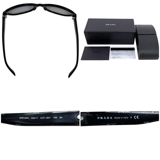 Prada Sunglasses Black Gradient Eyewear Acetate Case Lens