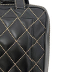 Chanel Handbag Black Wild Stitch Tote Lambskin CC Logo Fastener