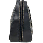 Chanel Handbag Black Wild Stitch Tote Lambskin CC Logo Fastener
