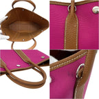 Hermes Tote Garden File PM Pink Brown Rose Purple Gold Palladium Handbag