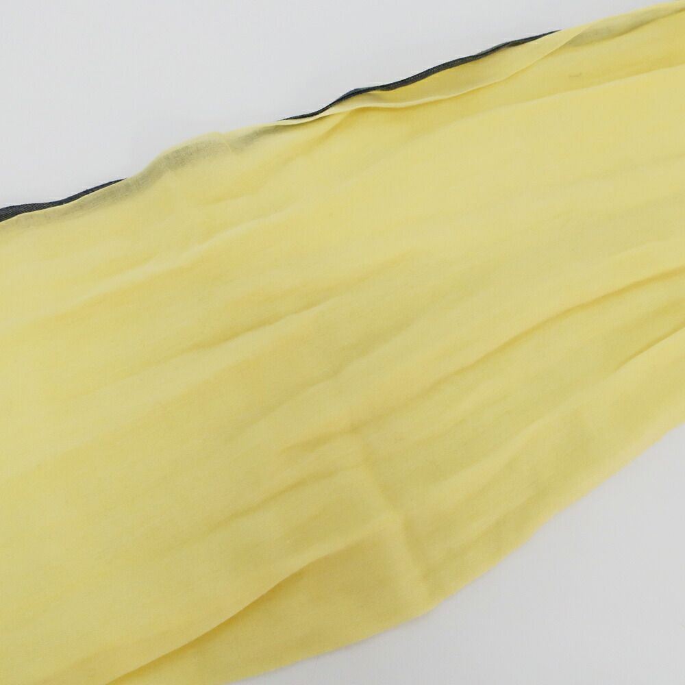 Hermes Heaven Naoshima Shawl Yellow Cotton Fringe Scarf