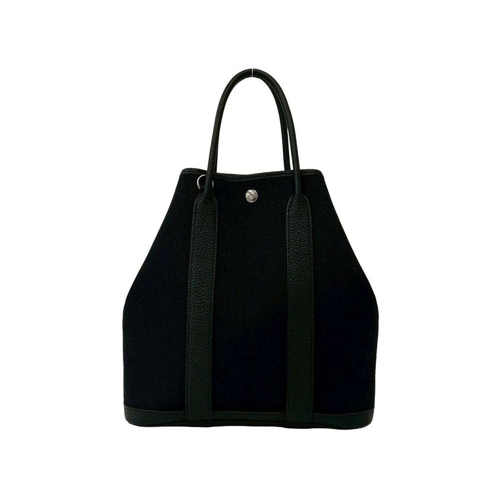 Hermes Garden File PM Negonda Toile Military 2-Way Shoulder Bag Black