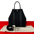 Hermes Garden File PM Negonda Toile Military 2-Way Shoulder Bag Black