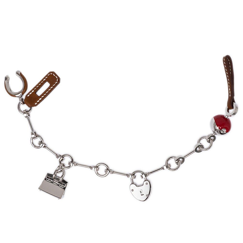 Hermes Bijou de Sac Bag Charm Fauve Rouge de Coule Apple
